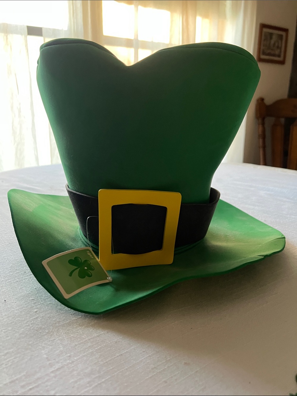 Green St. Patrick's Day Leprechaun Hat with Yellow Buckle